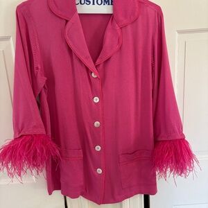 Sleeper party pajamas with detachable feather cuffs- worn once and then cleaned